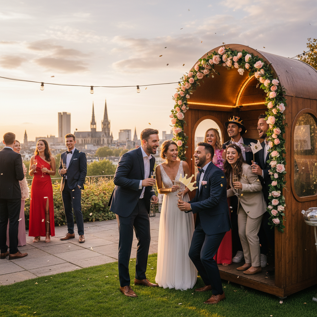 Realistische foto passend bij Photobooth huren Antwerpen: onvergetelijke momenten op elk feest voor 